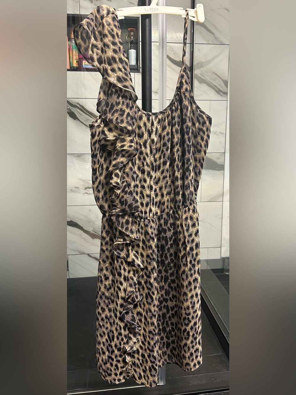 Kismet Leopard Print Ruffle Midi Dress-small